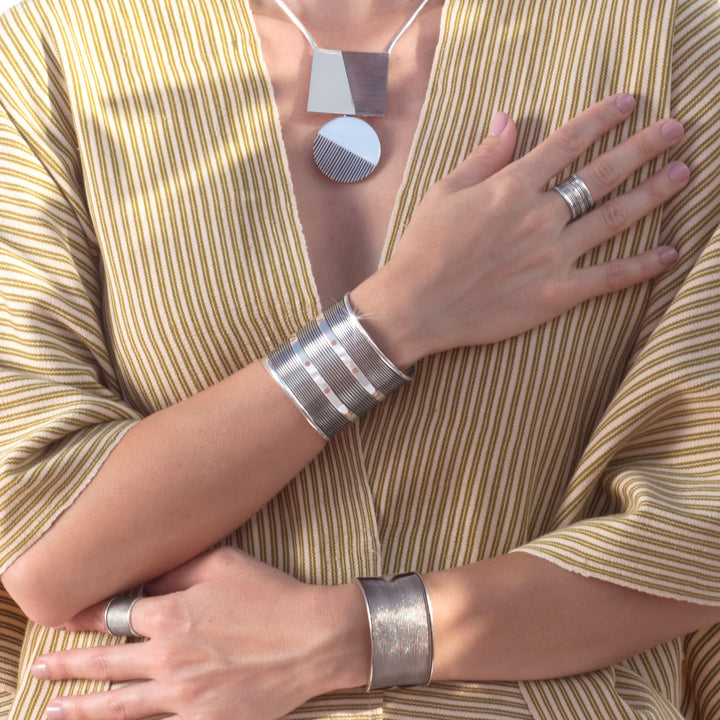Modernist Maria Belen Sterling Silver Bracelet Cuff