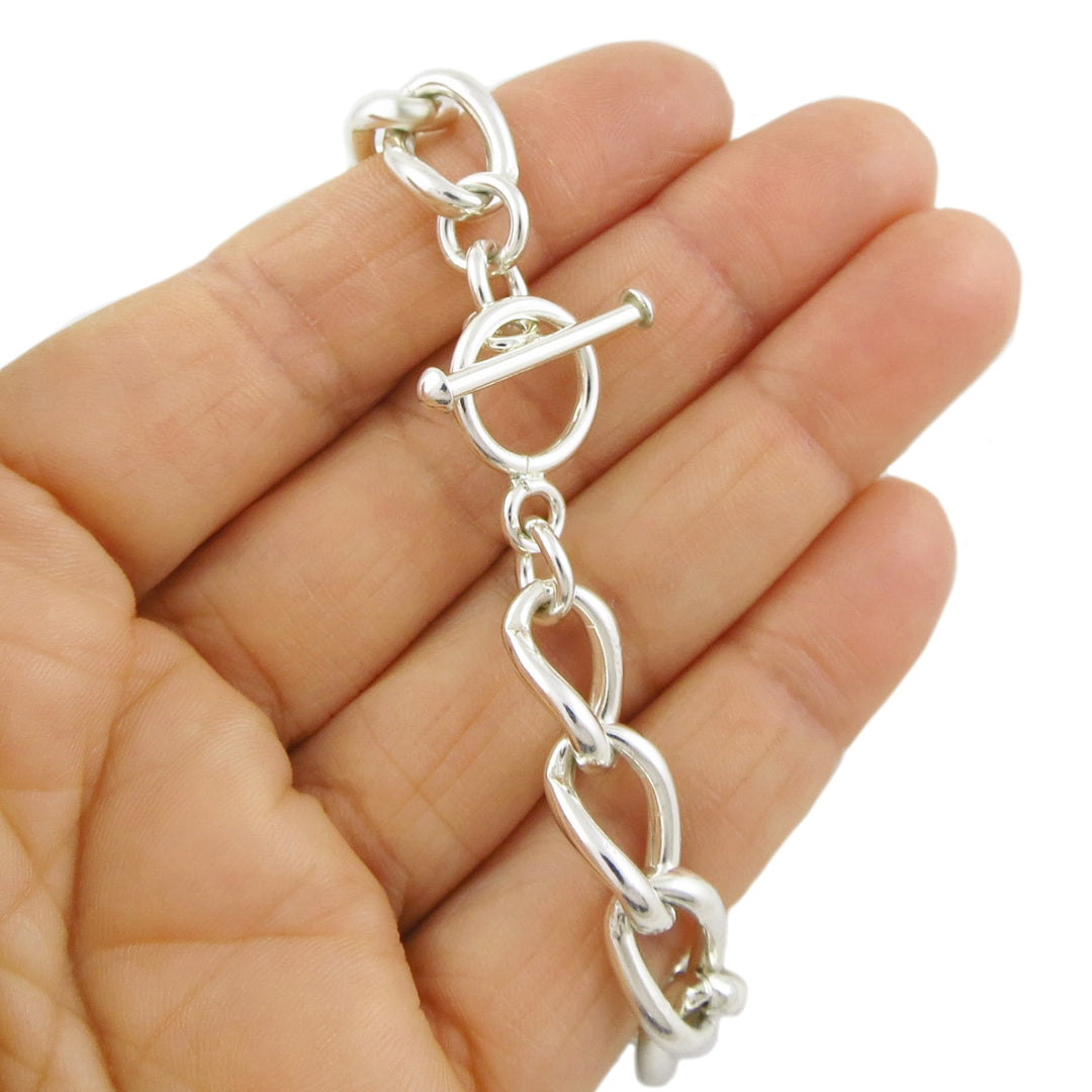 Chunky Silver Curb Chain Bracelet