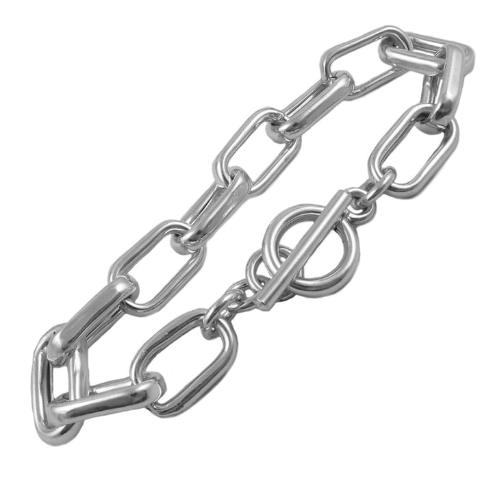 Rectangle Link Sterling Silver Chain Bracelet