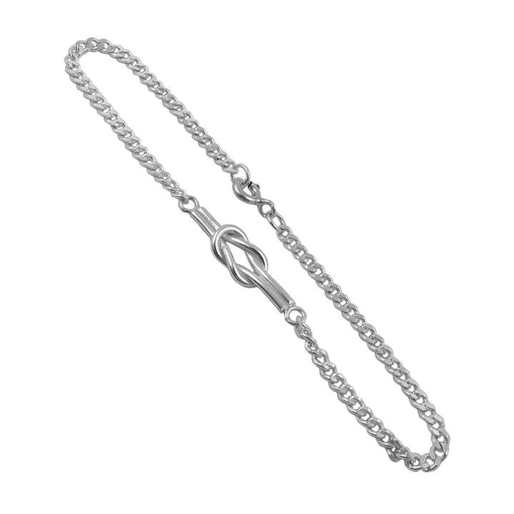 Love Knot 925 Silver Charm and Chain Bracelet