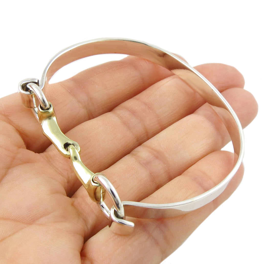 Sterling Silver Front Clip Horsebit Snaffle Bracelet