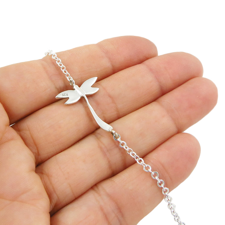 Sterling Silver Dragonfly Chain Bracelet Adjustable