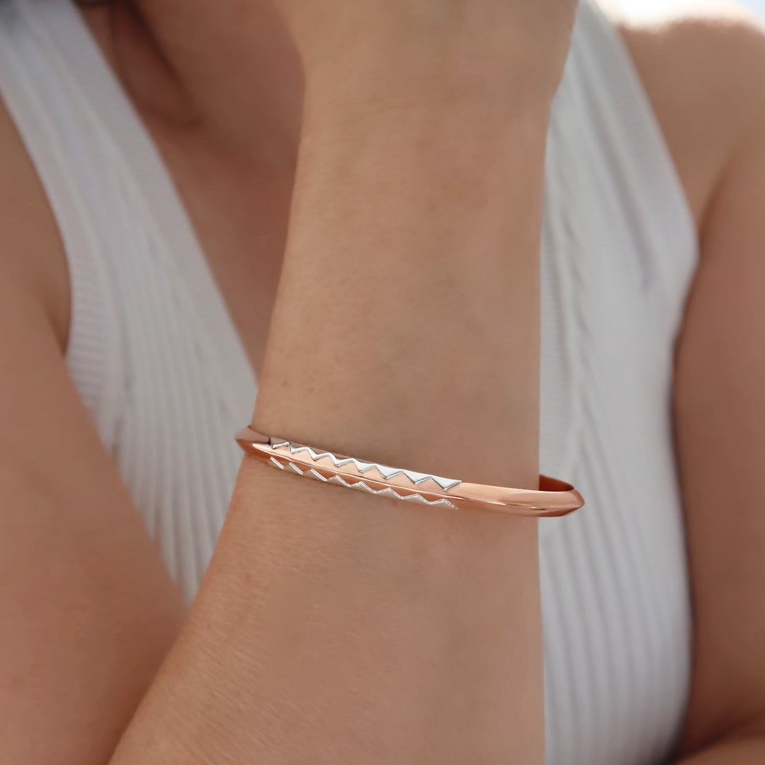 Mixed Metal Copper Ladies Handmade Bracelet Cuff