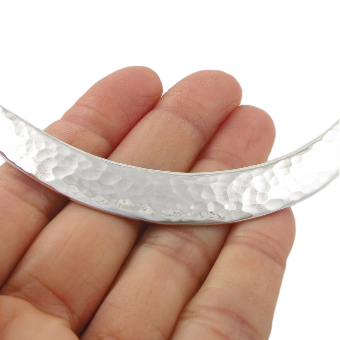 Hammered Torque Sterling Silver Choker Necklace