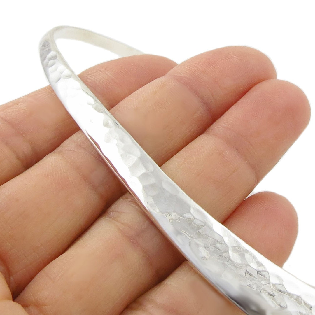 Hammered Torque Sterling Silver Choker Necklace