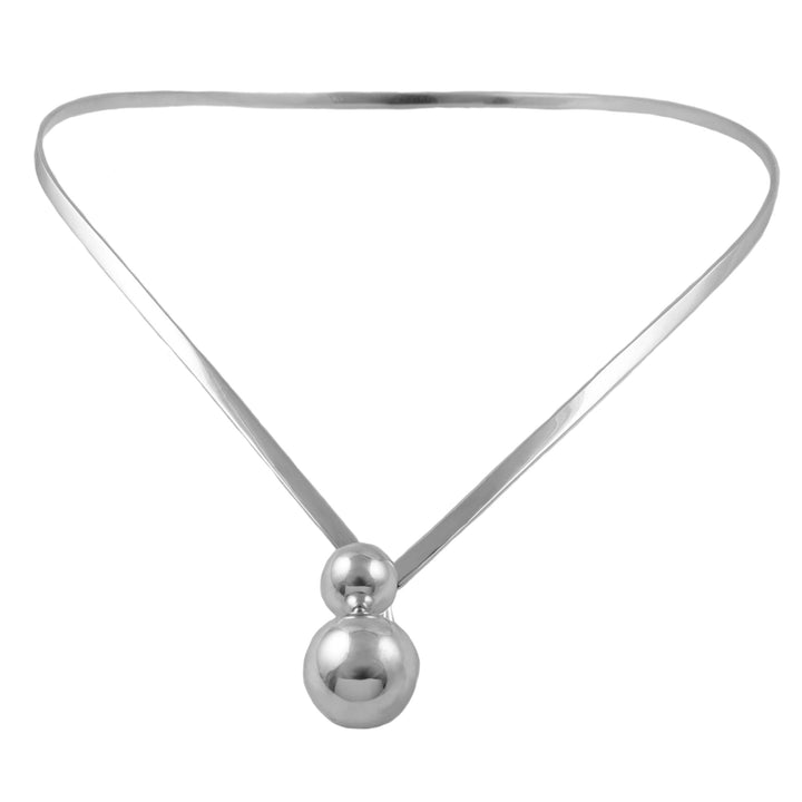 Silver Bead Choker Necklace