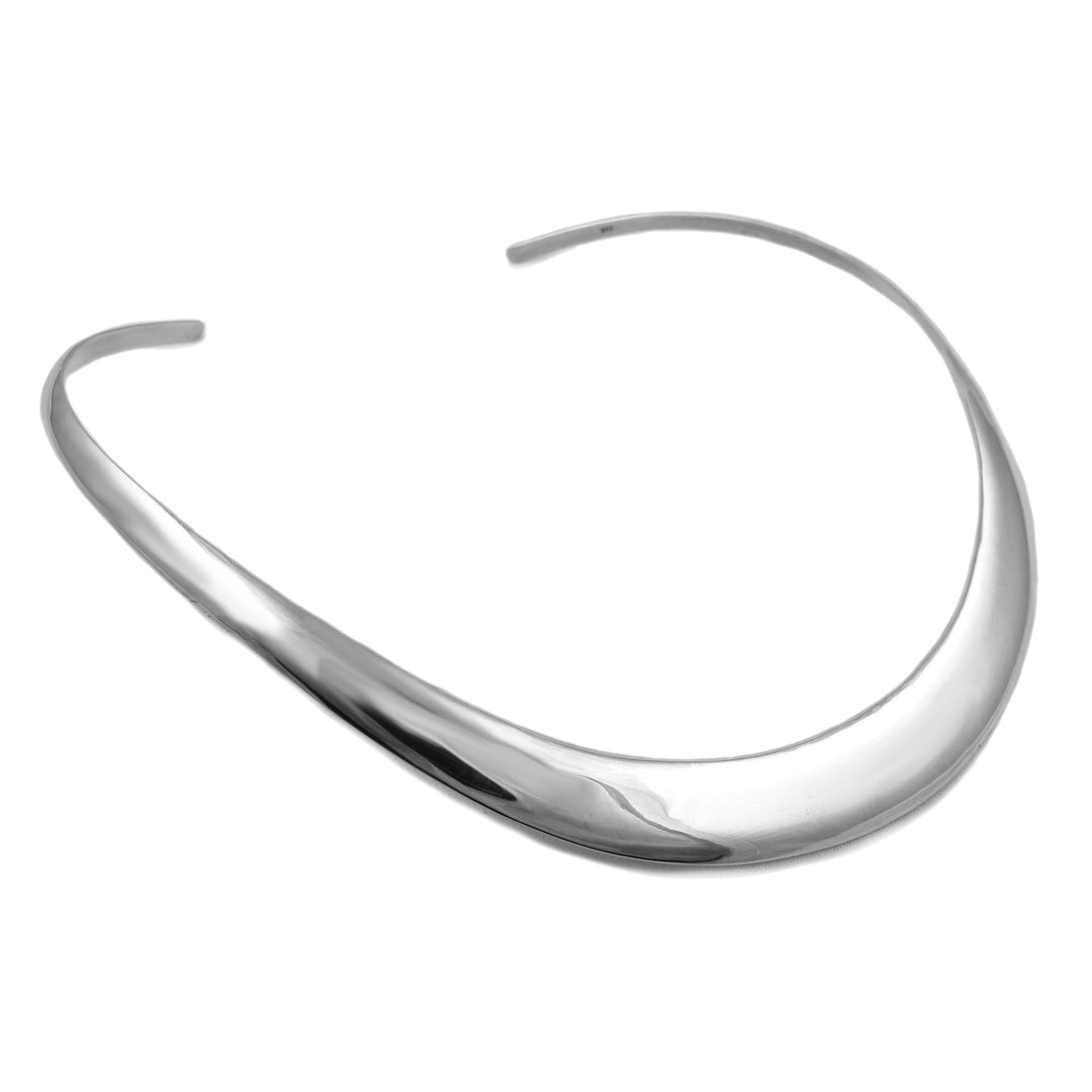 Solid Handmade 925 Sterling Silver Polished Choker Torc