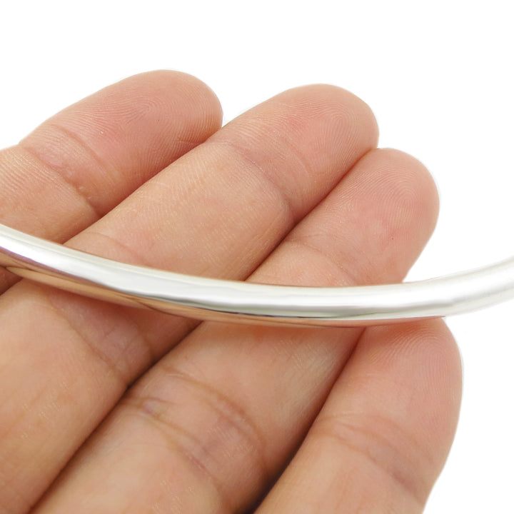 Sterling Silver Tube Choker Slider Necklace