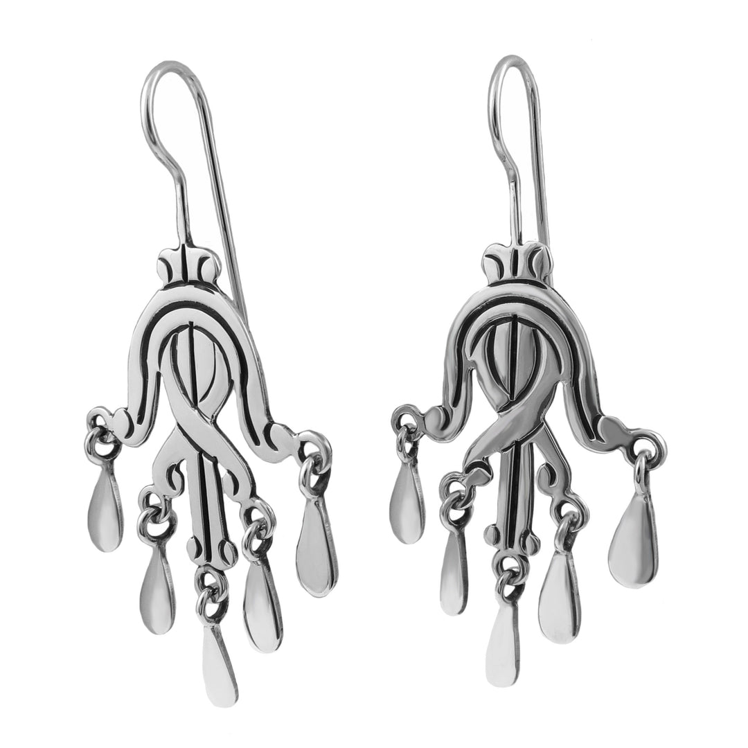 Maria Belen Taxco Silver Chandelier Earrings