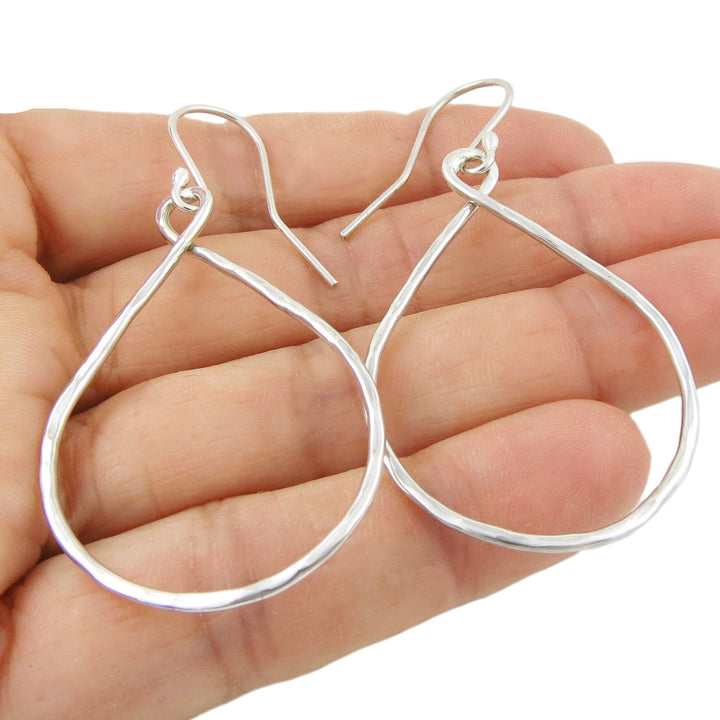 Large Silver Ovulo Drop Earrings