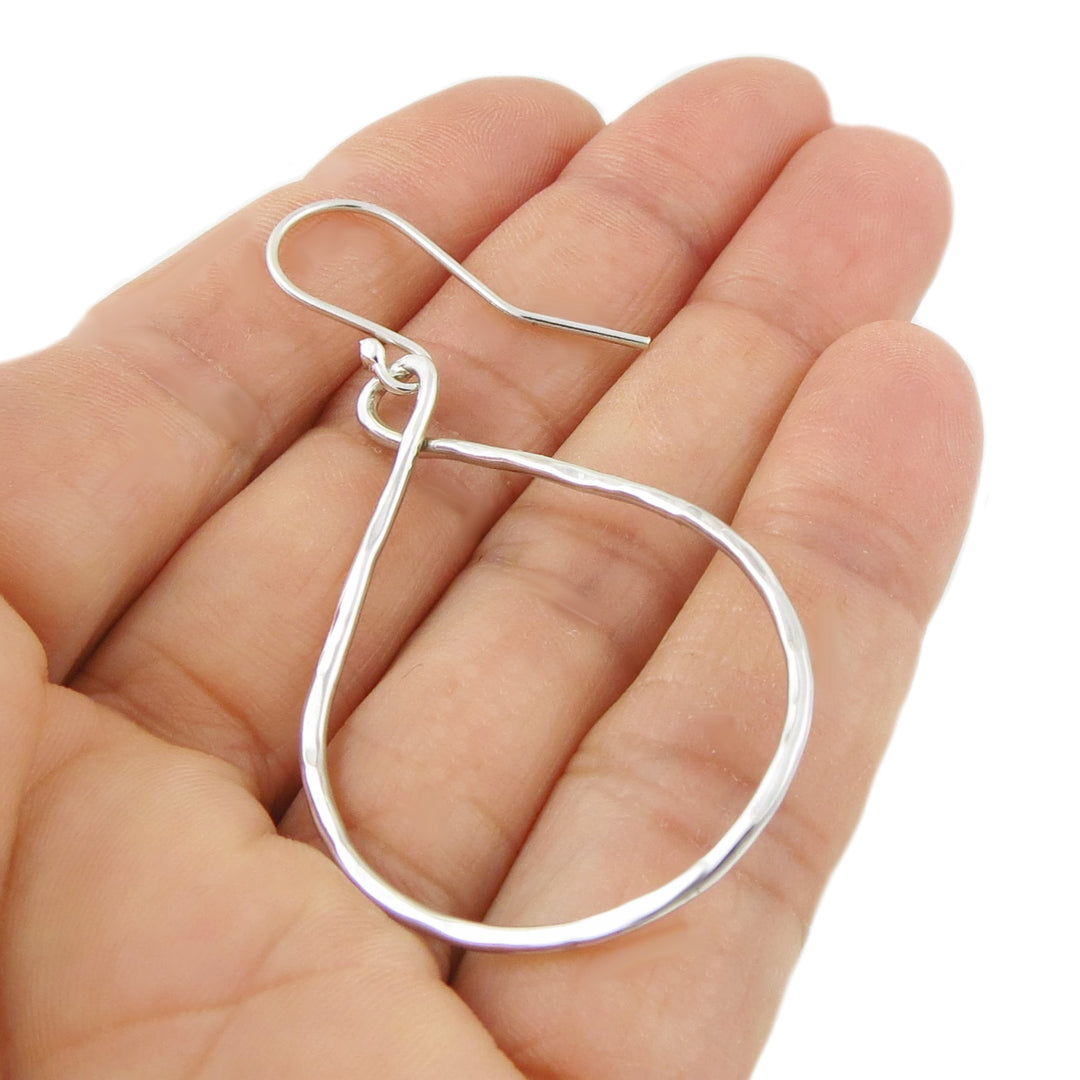 Large Silver Ovulo Drop Earrings