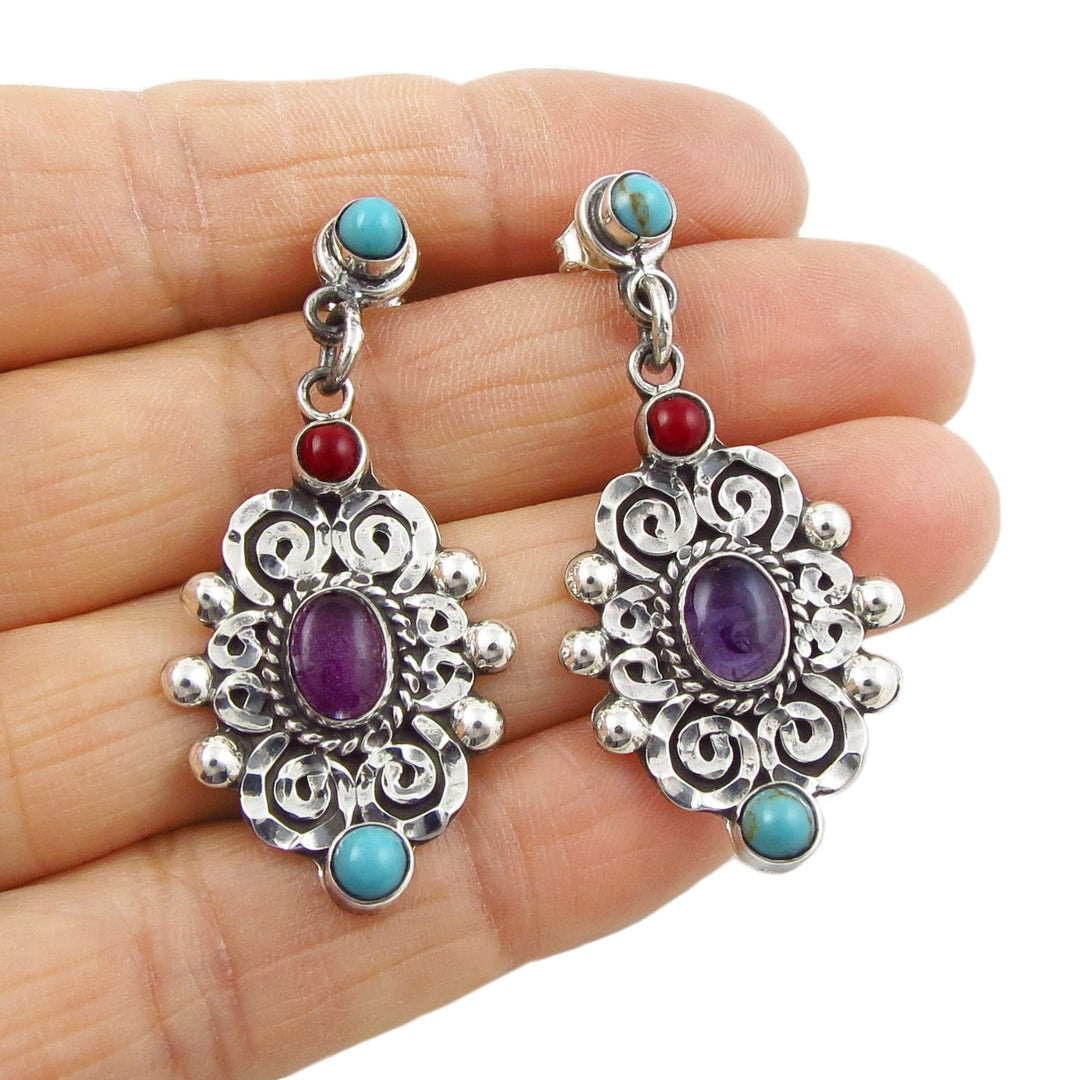 Sterling Silver Baroque Drop Earrings