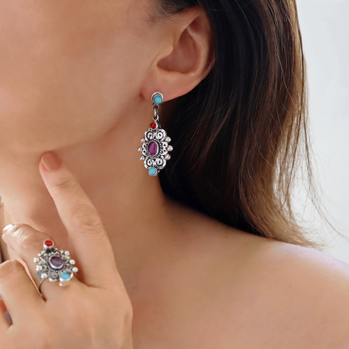 Sterling Silver Baroque Drop Earrings
