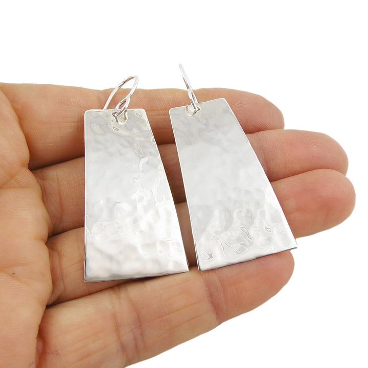 Hammered Sterling Silver Earrings Large