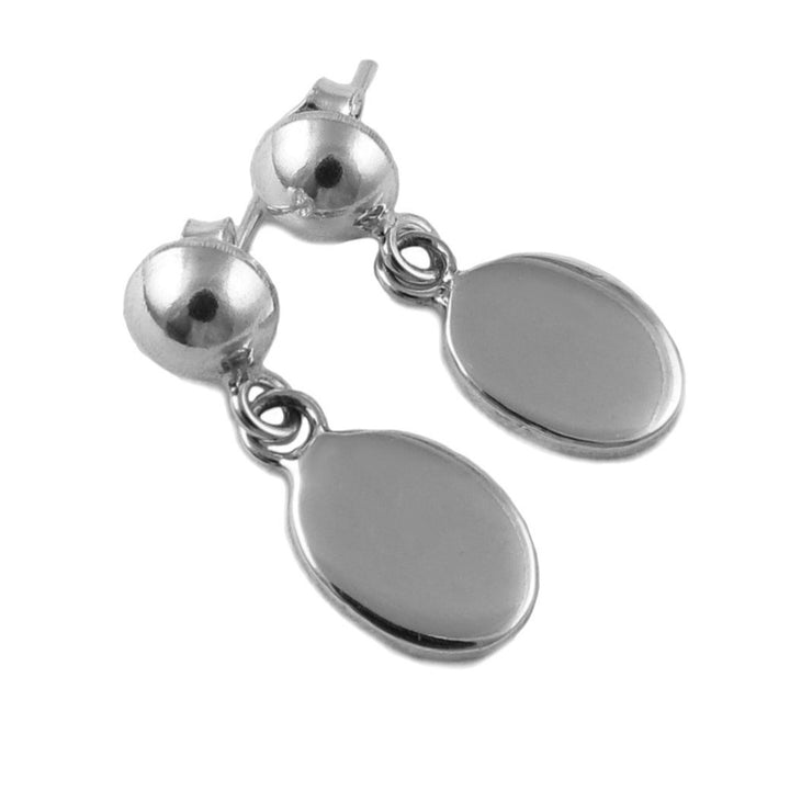 Sterling Silver Handmade Oval Drop Earrings
