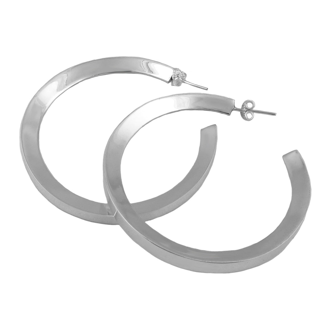 Large Sterling Silver Hoop Earrings