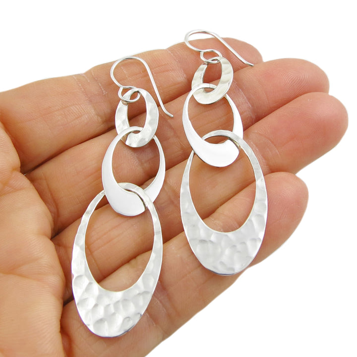 Long Sterling Silver Curb Chain Earrings