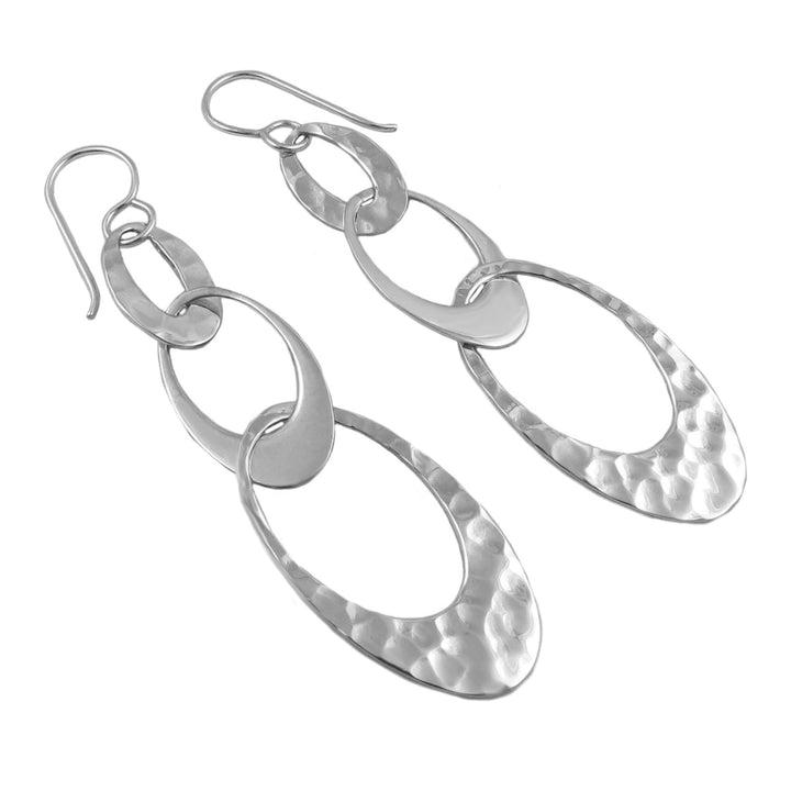 Long Sterling Silver Curb Chain Earrings