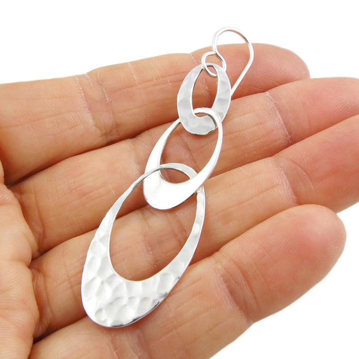 Long Sterling Silver Curb Chain Earrings