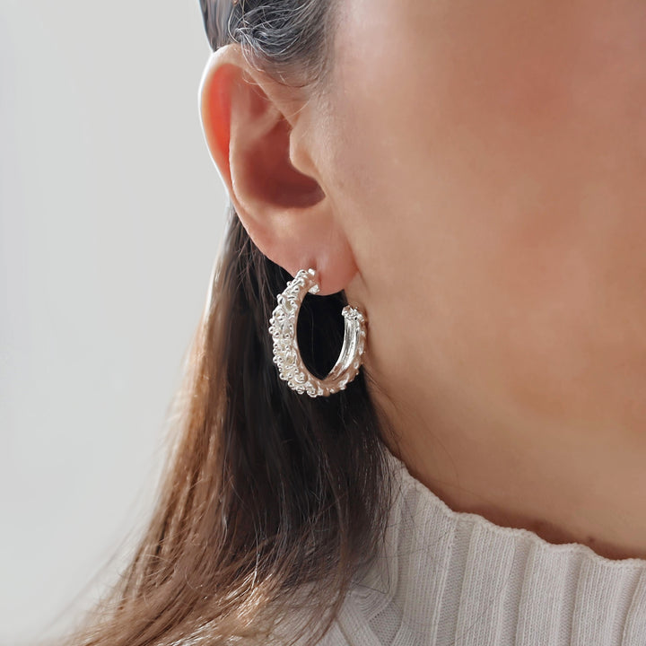 Silver Hoop Earrings for Women