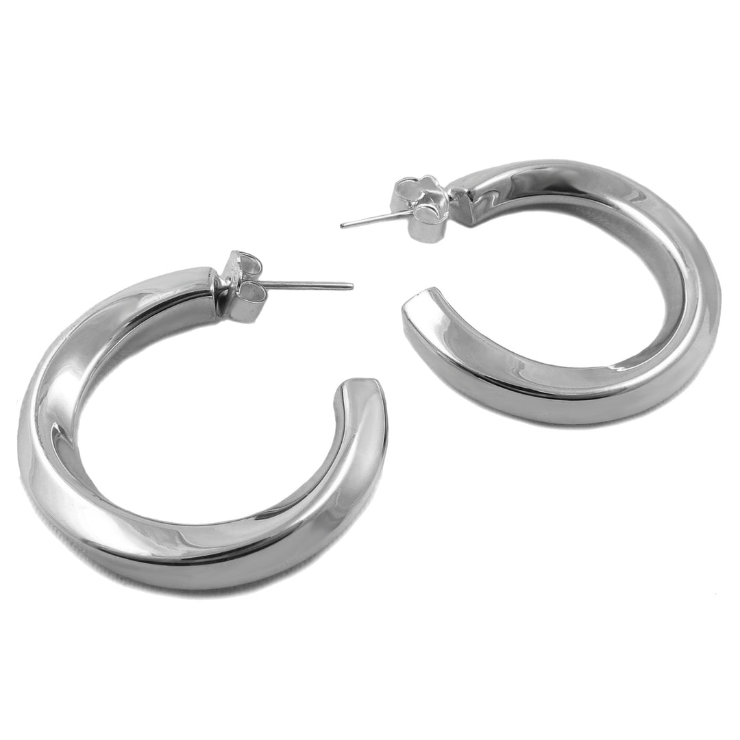 Heavy Sterling Silver Twisted Hoop Earrings