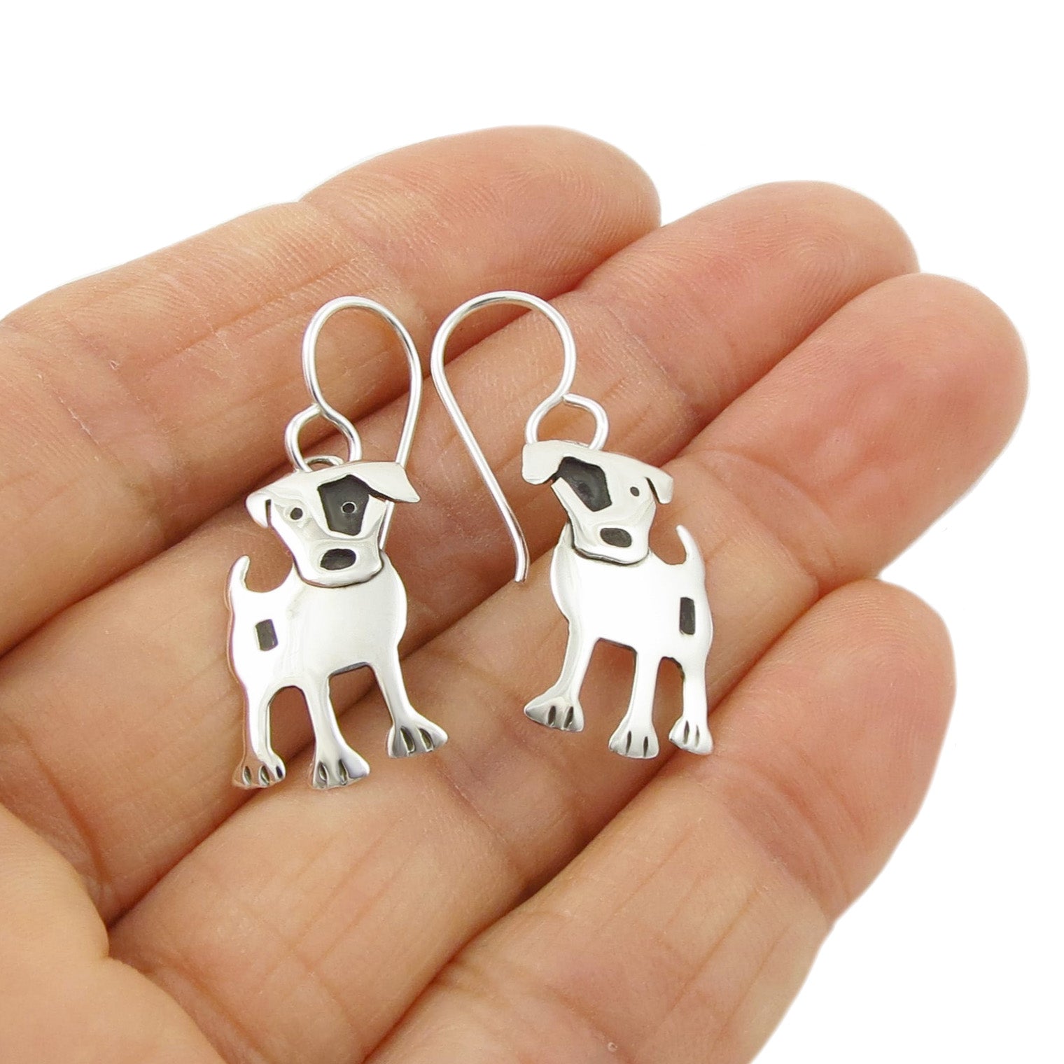 Jack Russell Terrier 925 Silver Animal Dog Earrings The Mexican Collection