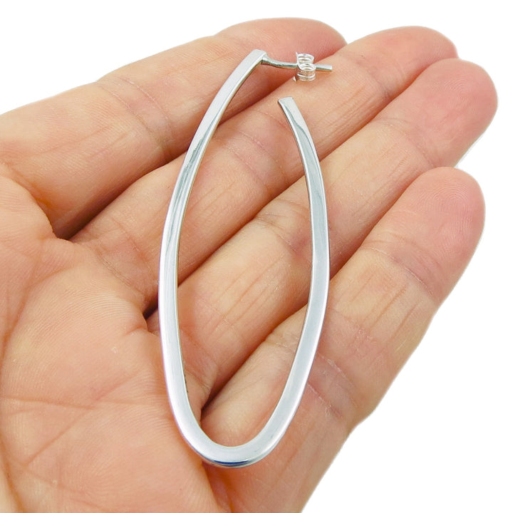 Sterling Silver Oval Hoops Large