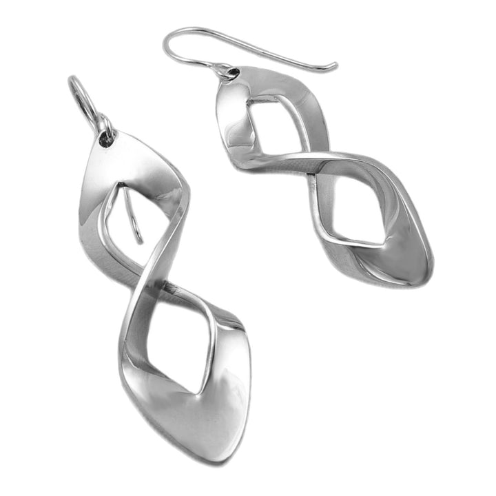 Infinity 925 Sterling Silver Mobius Earrings