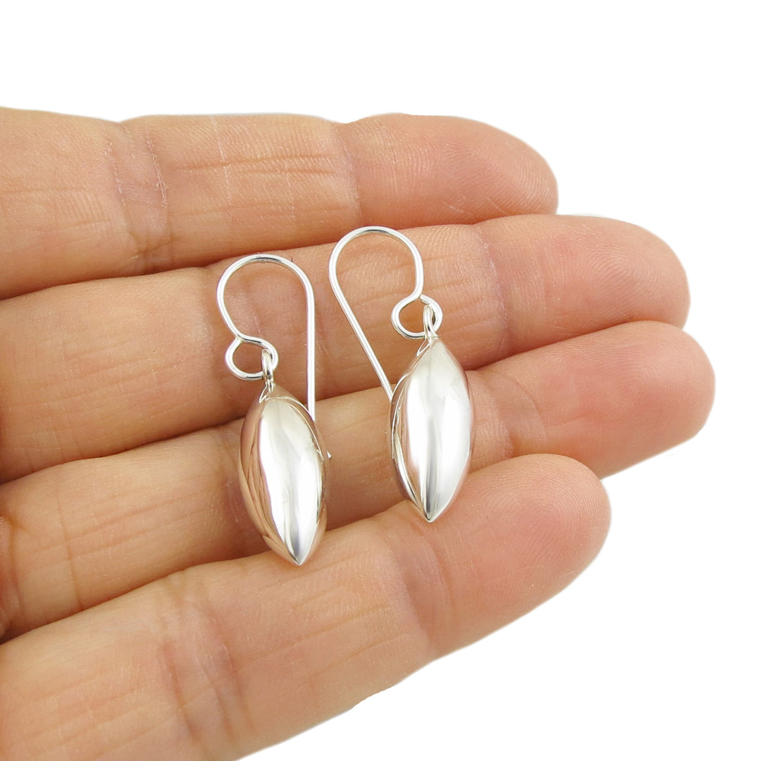 Long Silver Drop Earrings