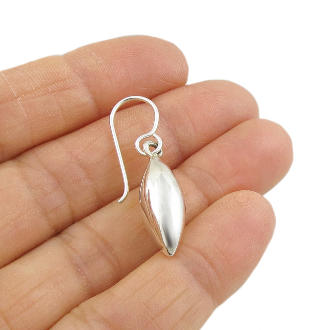 Long Silver Drop Earrings