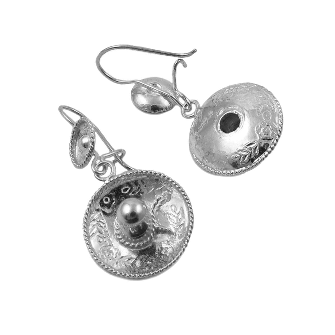 Mexican Sombrero 925 Sterling Silver Drop Earrings