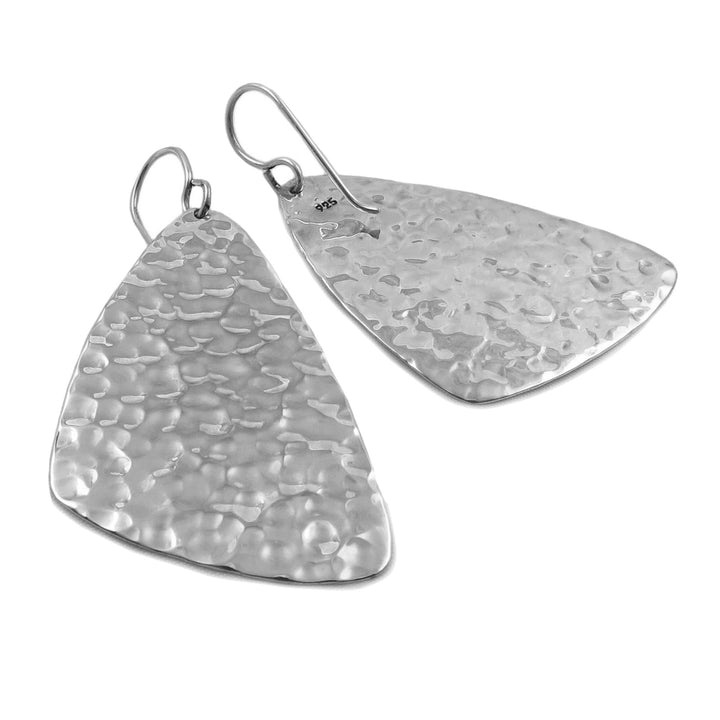 Triangle 925 Sterling Silver Hammered Earrings