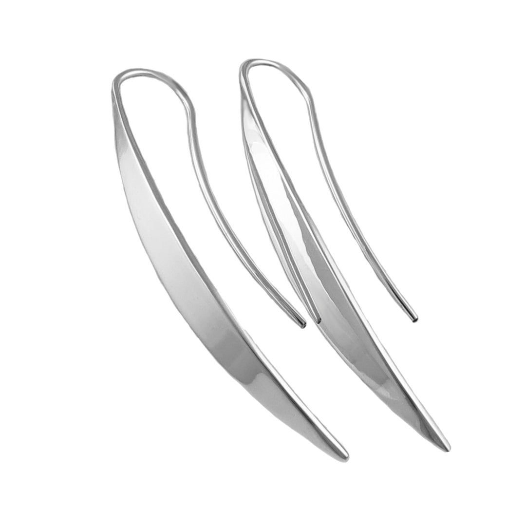 Threader 925 Sterling Silver Curved Drop Earrings