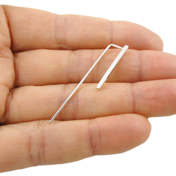 Silver Bar Threader Earrings