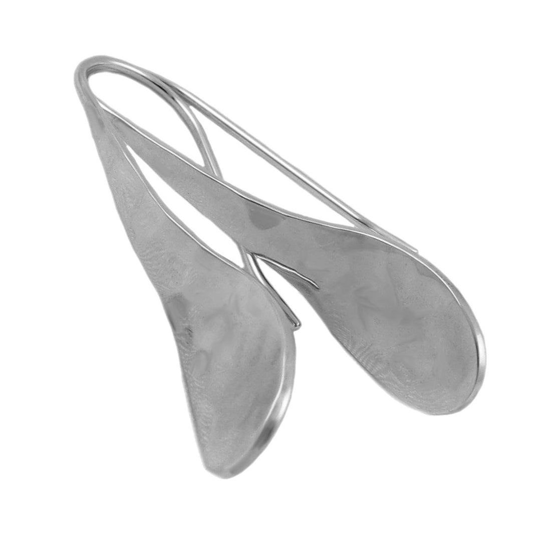 Long 925 Sterling Silver Hammered Threader Earrings