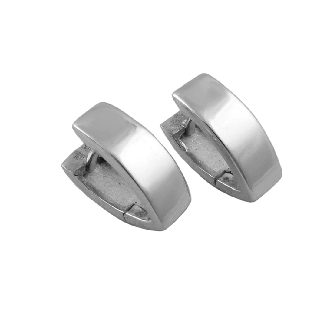 Silver Huggie Hoop Earrings