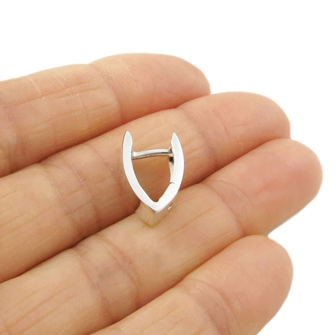 Silver Huggie Hoop Earrings