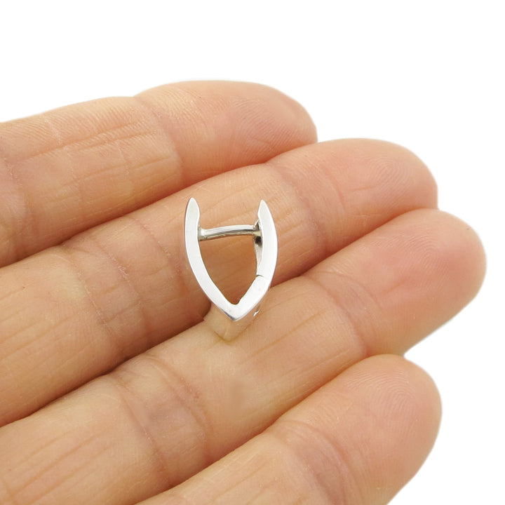 Silver Huggie Hoop Earrings
