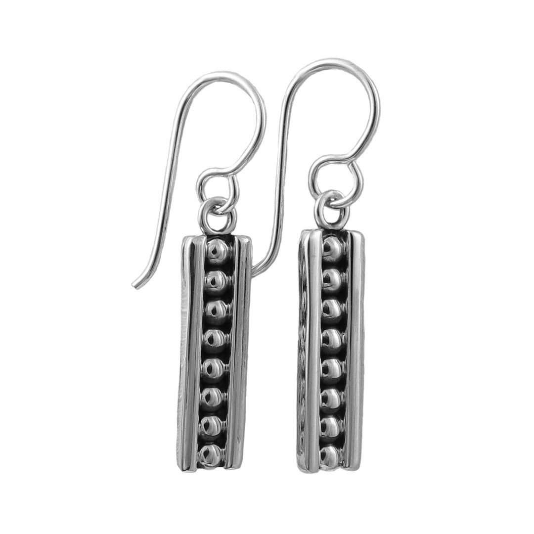 Long Rectangle 925 Sterling Silver Drop Earrings