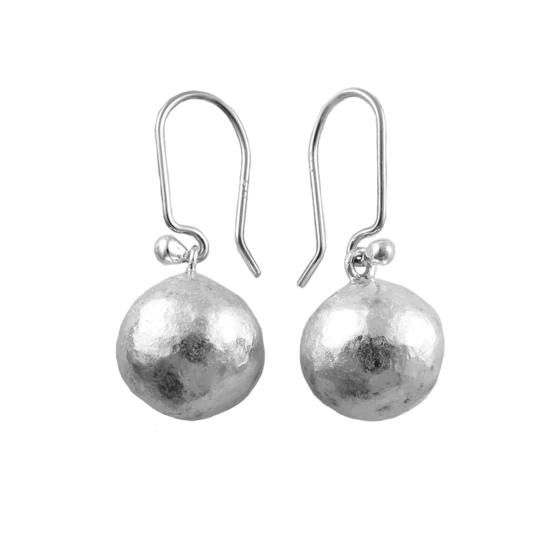 Brutalist Silver Ball Bead Earrings