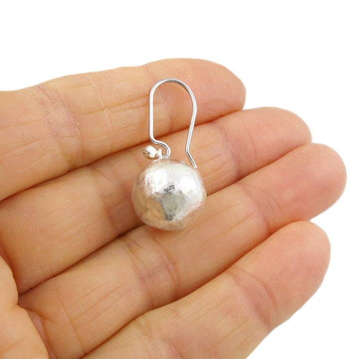 Brutalist Silver Ball Bead Earrings