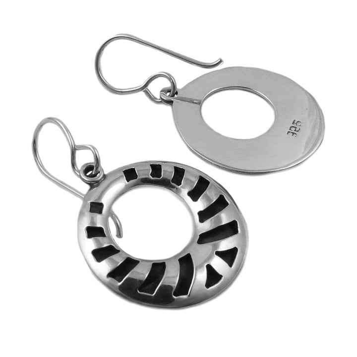 Shadow Box 925 Sterling Silver Circle Hoop Earrings