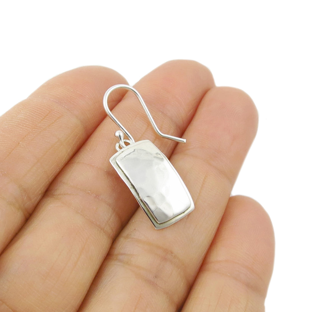 Rectangle Drop 925 Sterling Silver Earrings