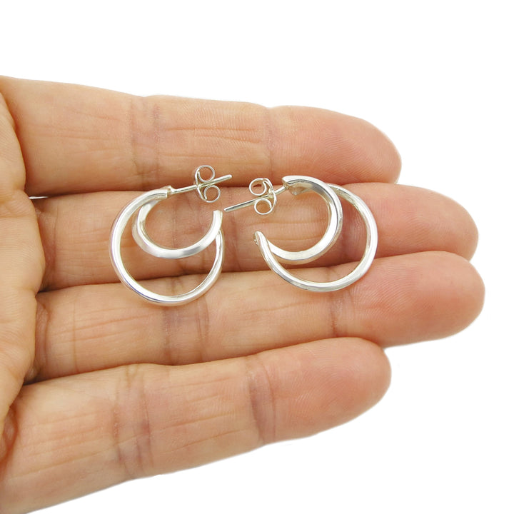 Solid 925 Silver Hoop Earrings