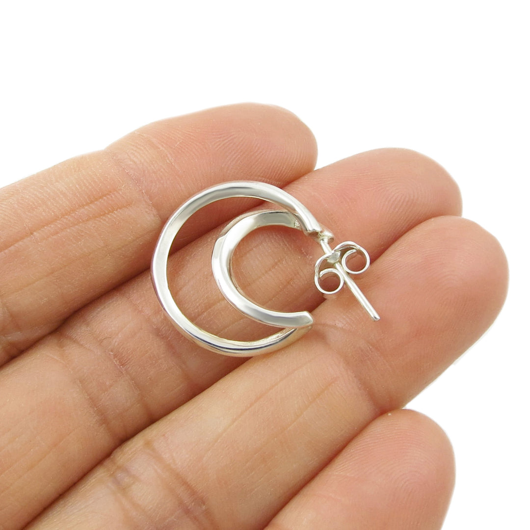 Solid 925 Silver Hoop Earrings