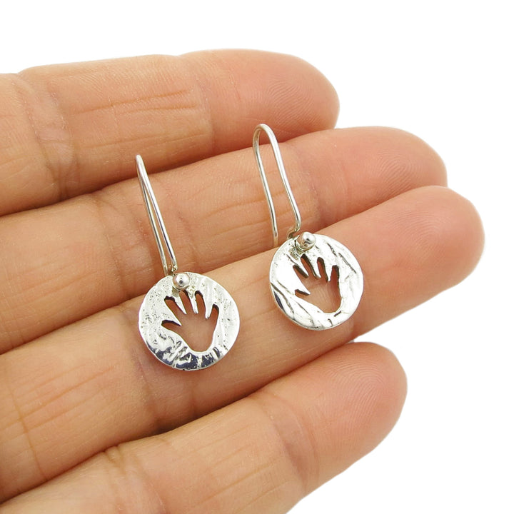 High Five 925 Sterling Silver Waving Hand Friendship Earrings