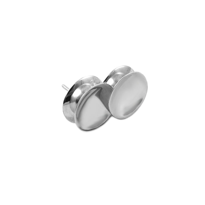Double Circle 925 Sterling Silver Stud Earrings Gift Boxed