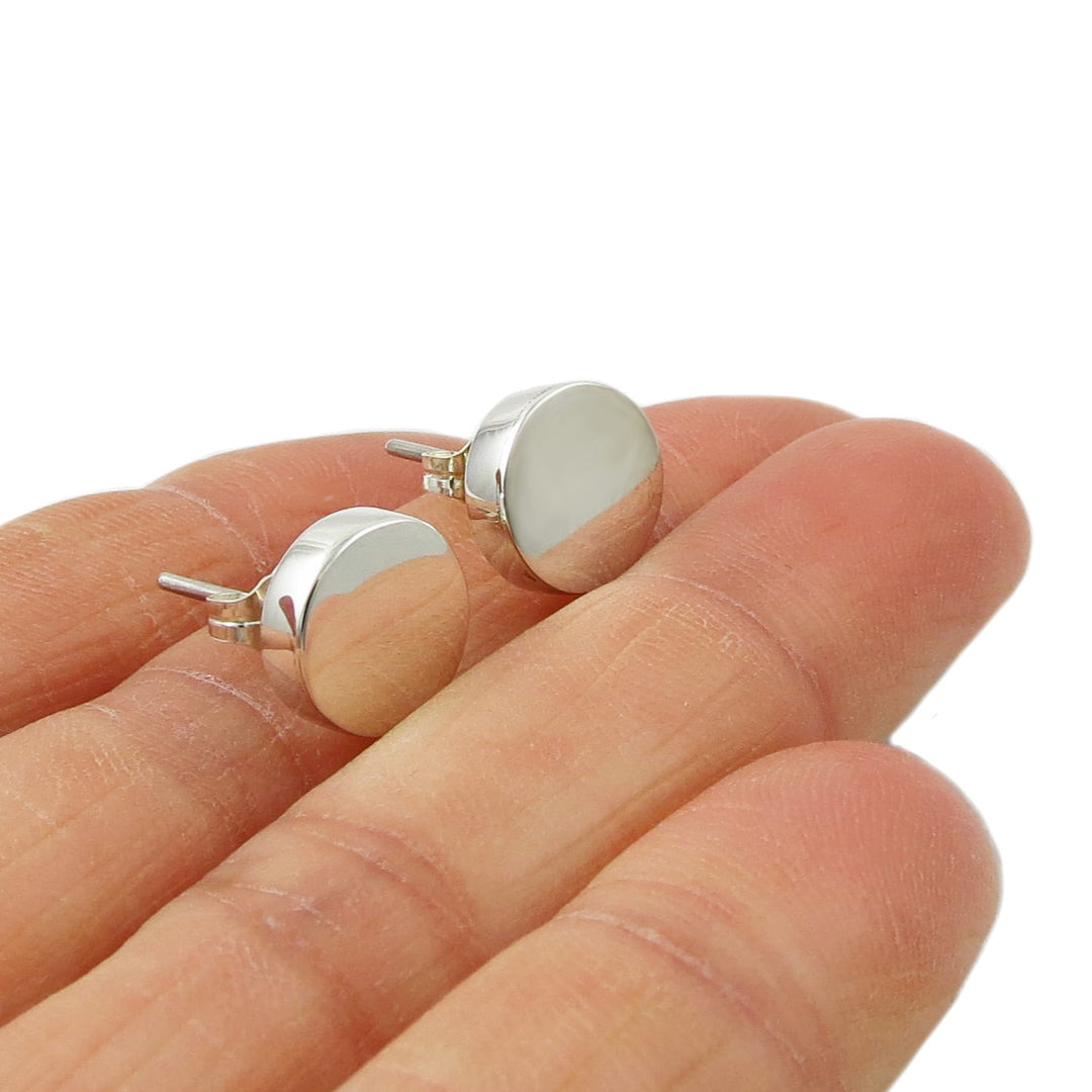 925 Sterling Silver Circle Stud Earrings in a Gift Box