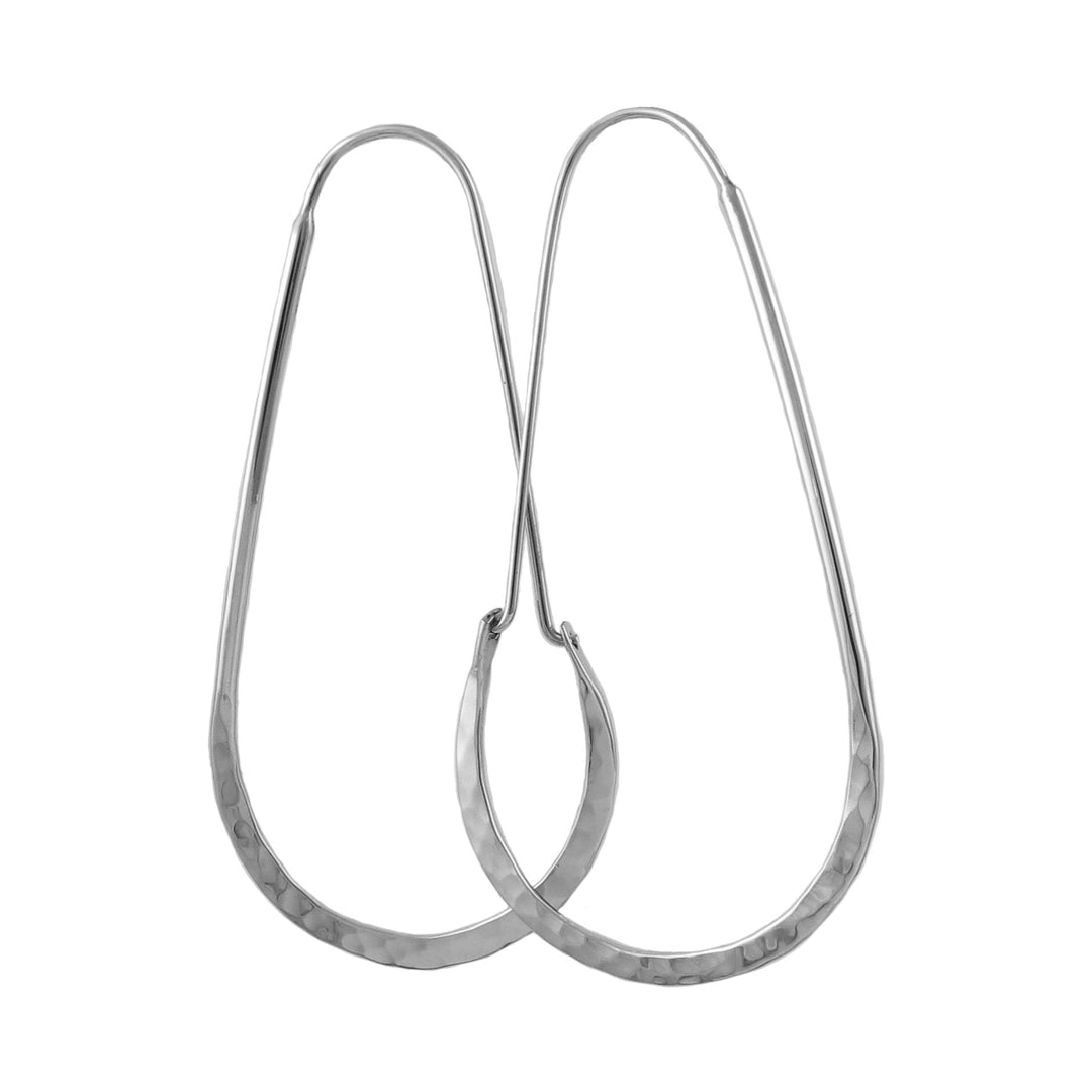 Long 925 Sterling Silver Threader Hoop Earrings