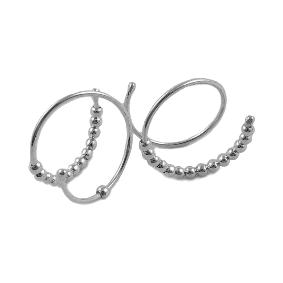 Spiral 925 Silver Illusion Double Hoop Earrings Gift Boxed